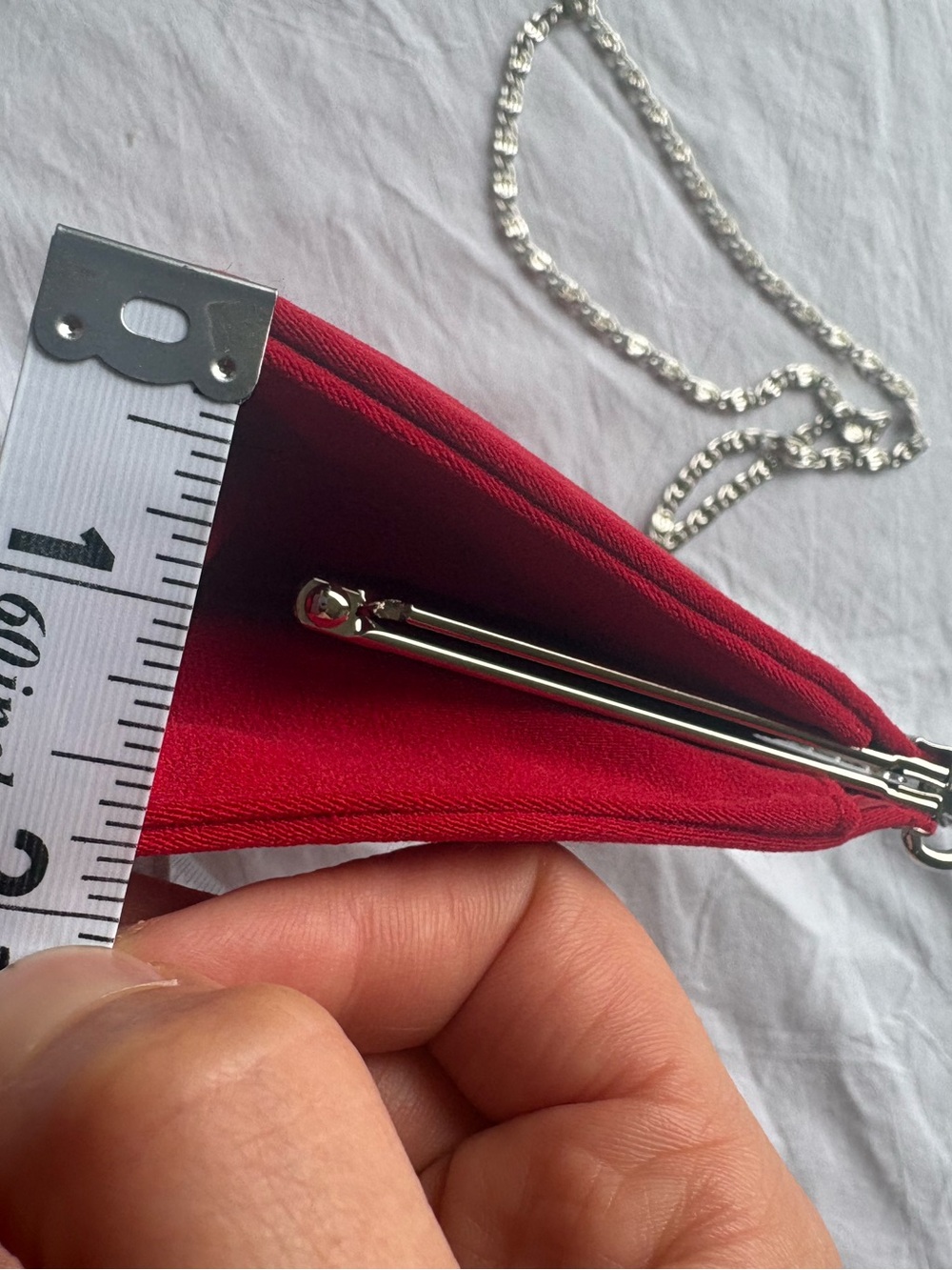 Elegant Red Chain Clutch - Picture 7 of 7